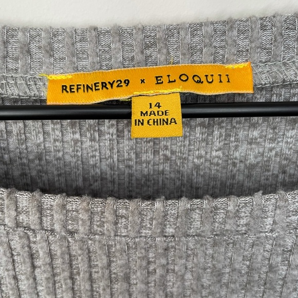 Eloquii X R29 Cross back grey ribbed crop top sweater size 14 - Picture 2 of 9